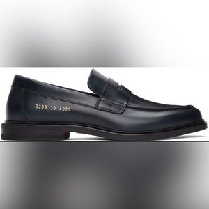 Common Projects Navy Leather Loafers Size 40 US 7 Gucci Penny $650